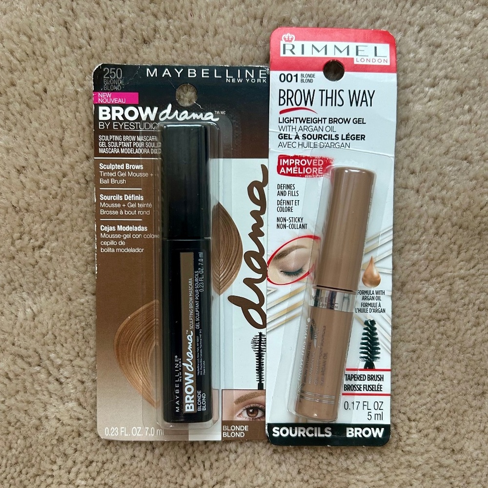 NWT Maybelline & Rimmel Blonde Brow Gel/Mascaras